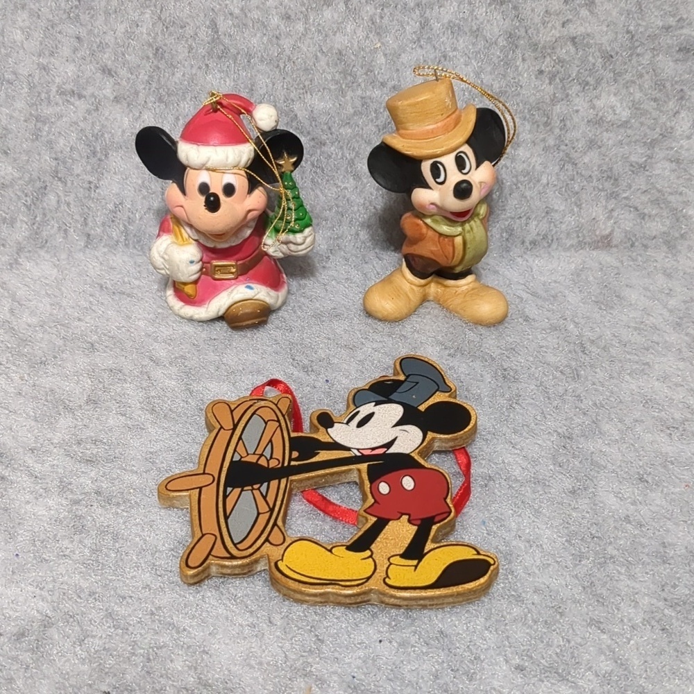 Mickey Mouse Ornaments Lot Of 3